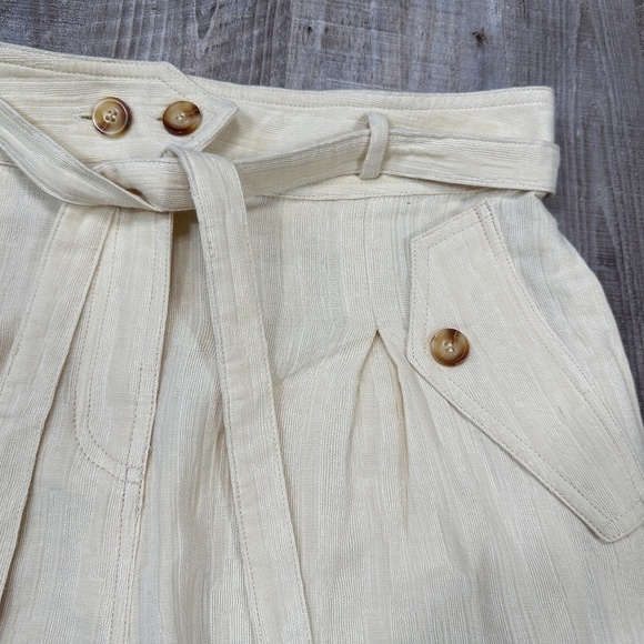 FRNCH Paris Millena Paper Bag Waist Shorts Sz L Cream Cotton NWT - Picture 5 of 14